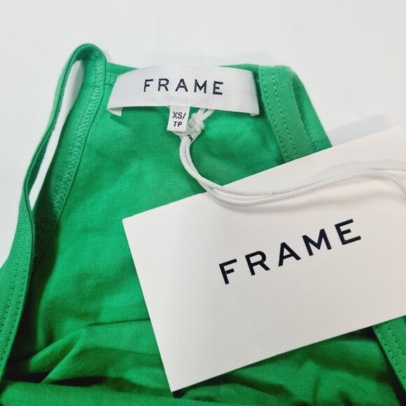 FRAME Cami Tank Dress in Grass Green XS - Picture 6 of 13